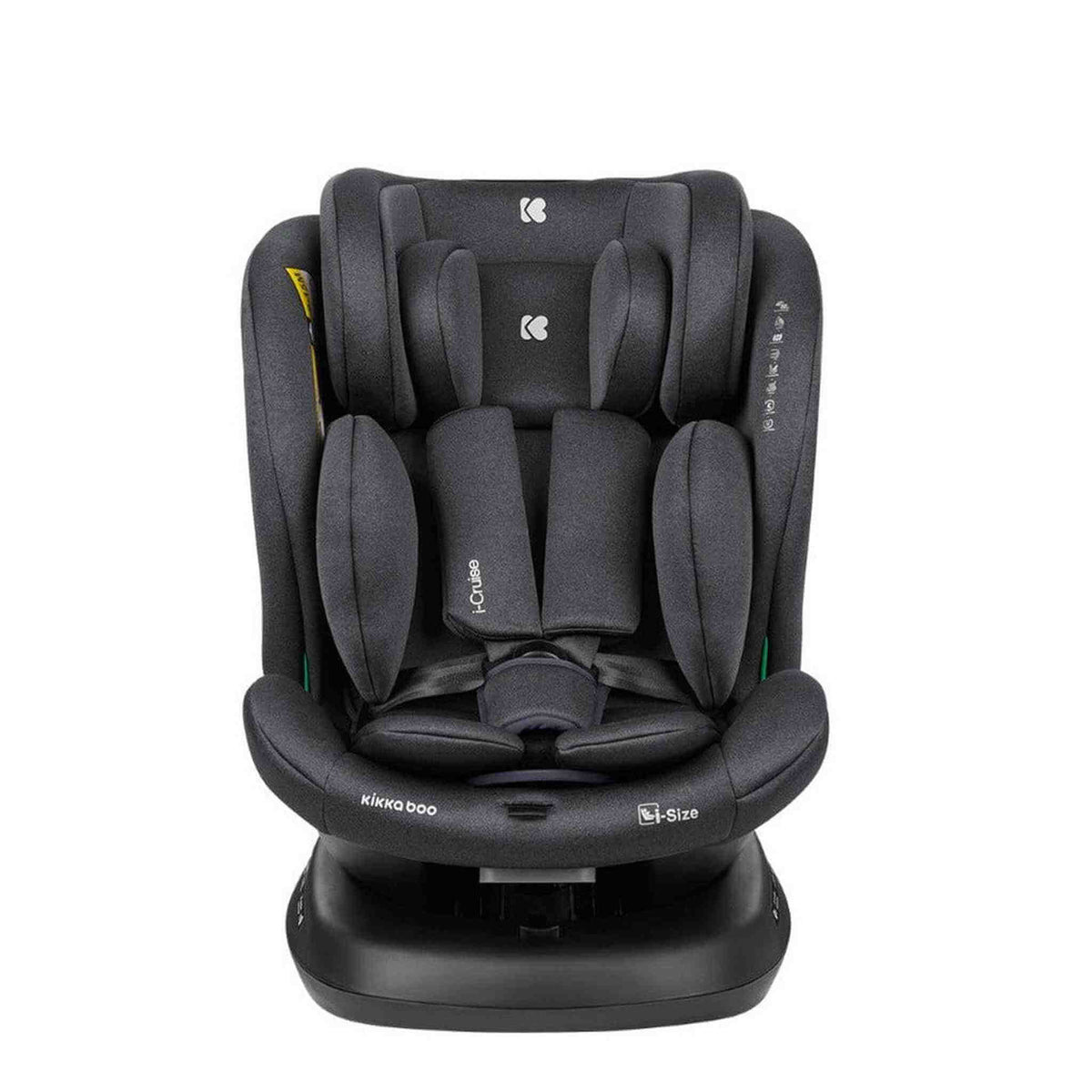 KikkaBoo i-Cruise Car Seat 40-150 cm i-Size ISOFIX Dark Grey – three-quarter view
