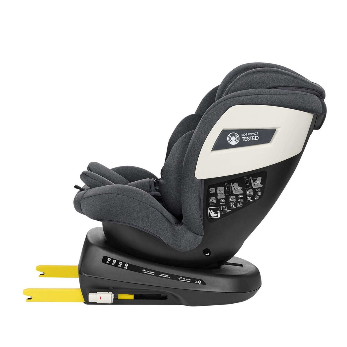KikkaBoo i-Cruise i-Size ISOFIX Car Seat 40–150cm – Dark Grey