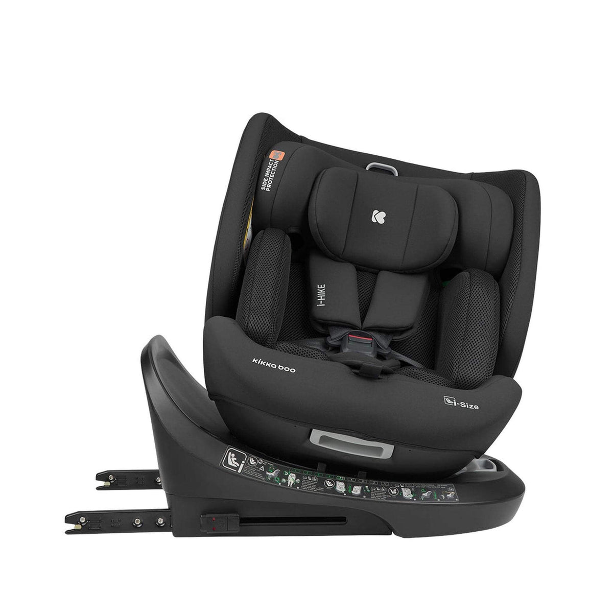 KikkaBoo i-Hike i-Size Car seat ISOFIX 40-150 cm Black 2025 – rotated towards the door