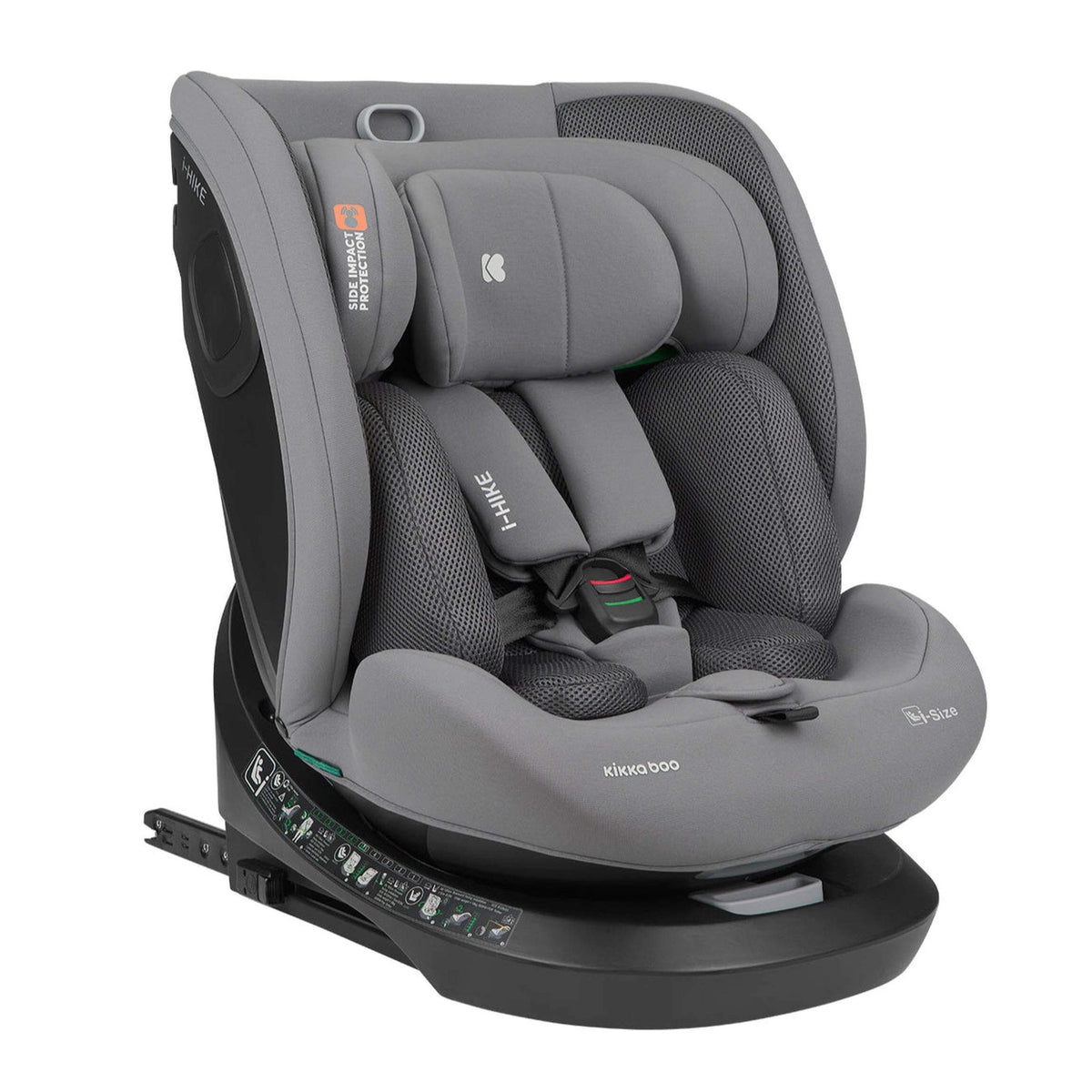 KikkaBoo i-Hike i-Size ISOFIX Car Seat 40–150cm – Light Grey