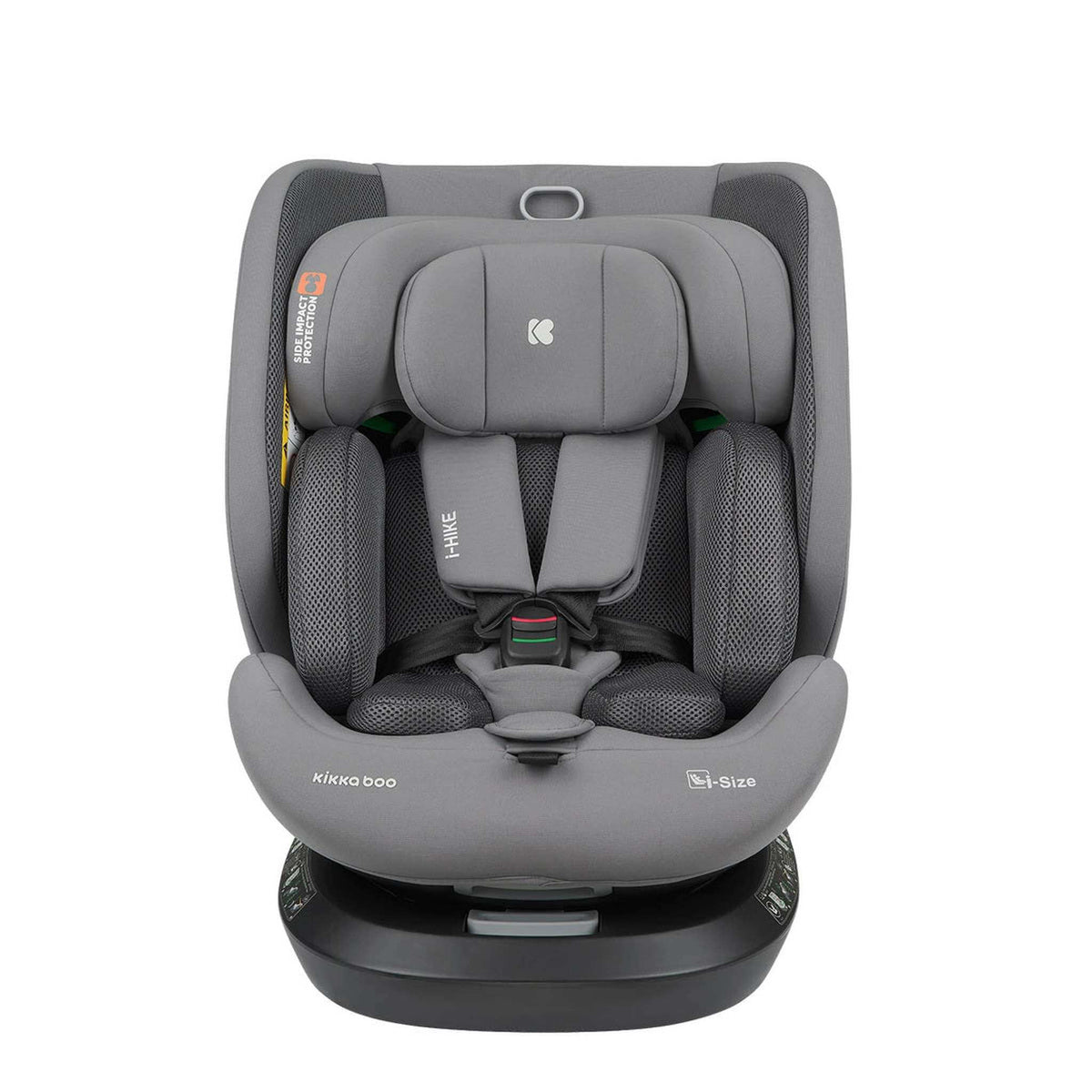 KikkaBoo i-Hike i-Size Car seat ISOFIX 40-150 cm Light Grey 2025 – front view with insert