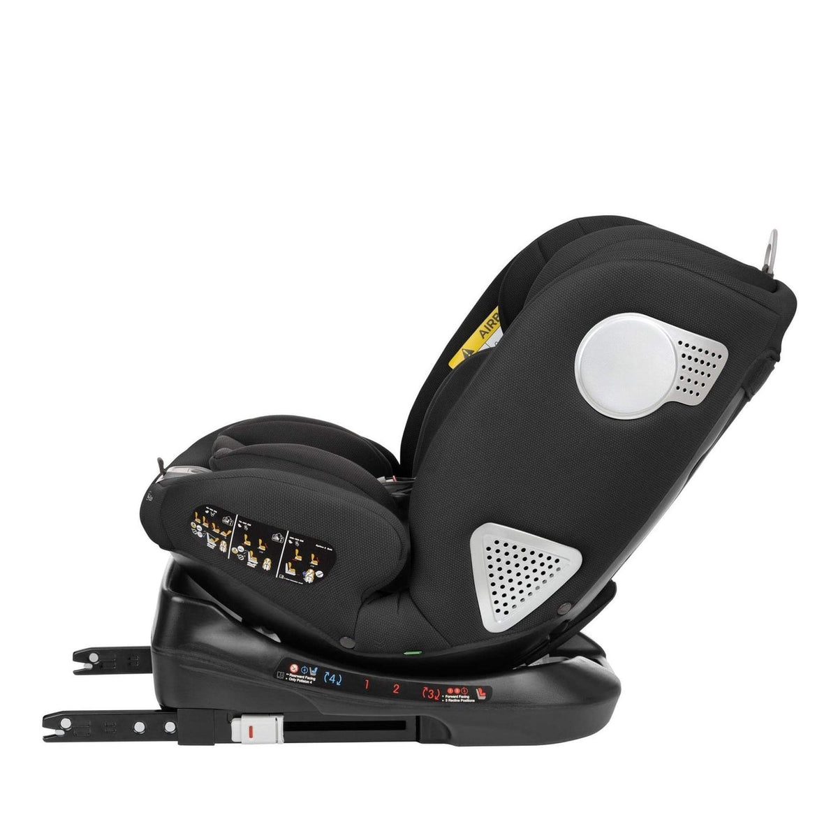 KikkaBoo i-Moove 360° Rotating Baby Child Car Seat i-Size With ISOFIX Black – rear-facing, reclined