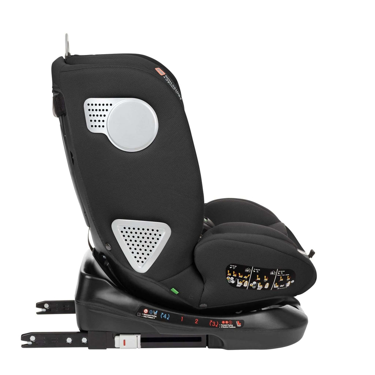 KikkaBoo i-Moove 360° Rotating Baby Child Car Seat i-Size With ISOFIX Black – forward-facing side view