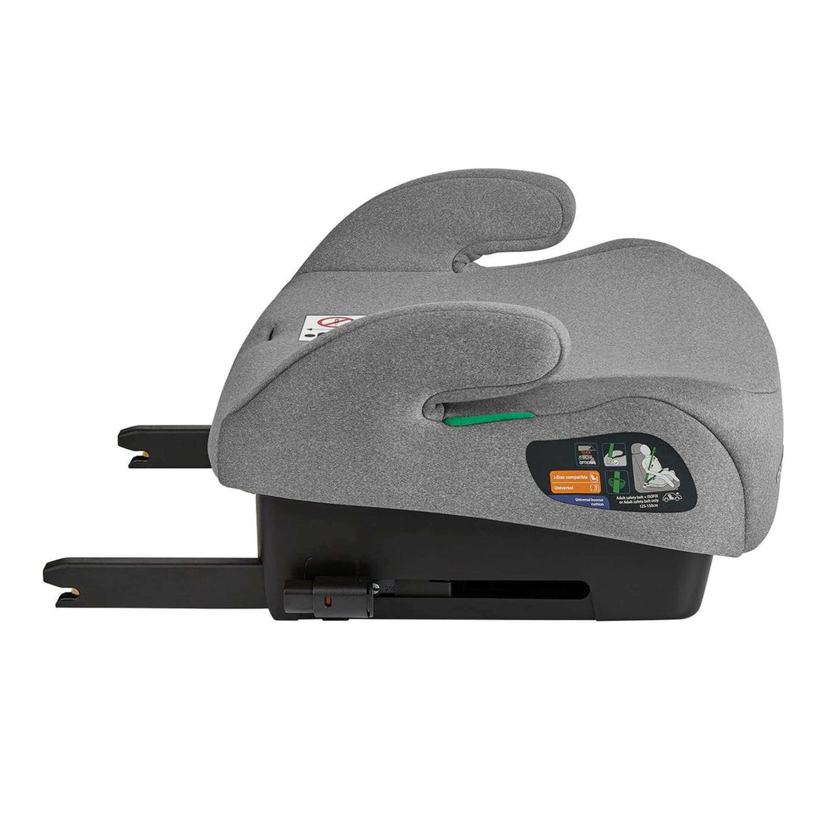 KikkaBoo i-Tip i-Size Car seat Booster ISOFIX 125-150 cm Light Grey – side view with ISOFIX