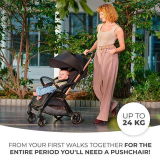 Kinderkraft Apino Compact Baby Stroller Pushchair Raven Black