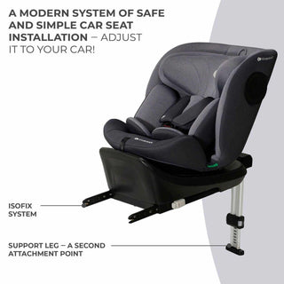 Kinderkraft Baby Infant i-360 Rotating/Swivel Car Seat ISOFIX i-Size - Grey