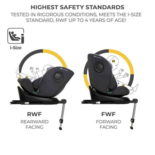 Kinderkraft Baby Infant i-360 Rotating/Swivel Car Seat ISOFIX i-Size - Grey