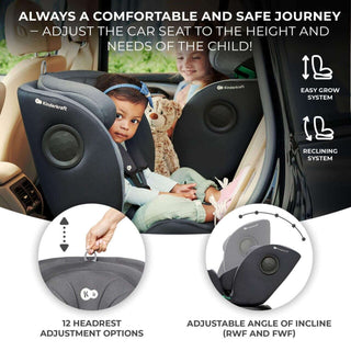 Kinderkraft Baby Infant i-360 Rotating/Swivel Car Seat ISOFIX i-Size - Grey