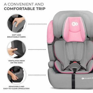 Kinderkraft Comfort Up i-Size Safety Car Seat Booster from 15mths- 12Years - Pink