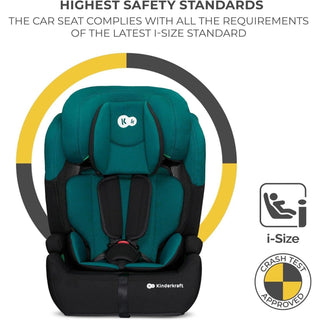 Kinderkraft Comfort Up i-Size Safety Car Seat Booster from 15mths- 12Y Green