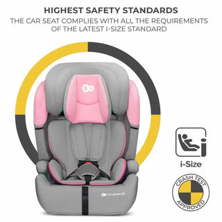 Kinderkraft Comfort Up i-Size Safety Car Seat Booster from 15mths- 12Years - Pink