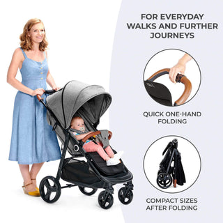Kinderkraft Grande Plus Stroller - Black