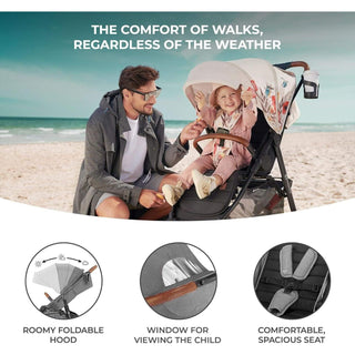 Kinderkraft Grande Plus Toddler Pushchair Pram Stroller Foldable up to 22kg Grey