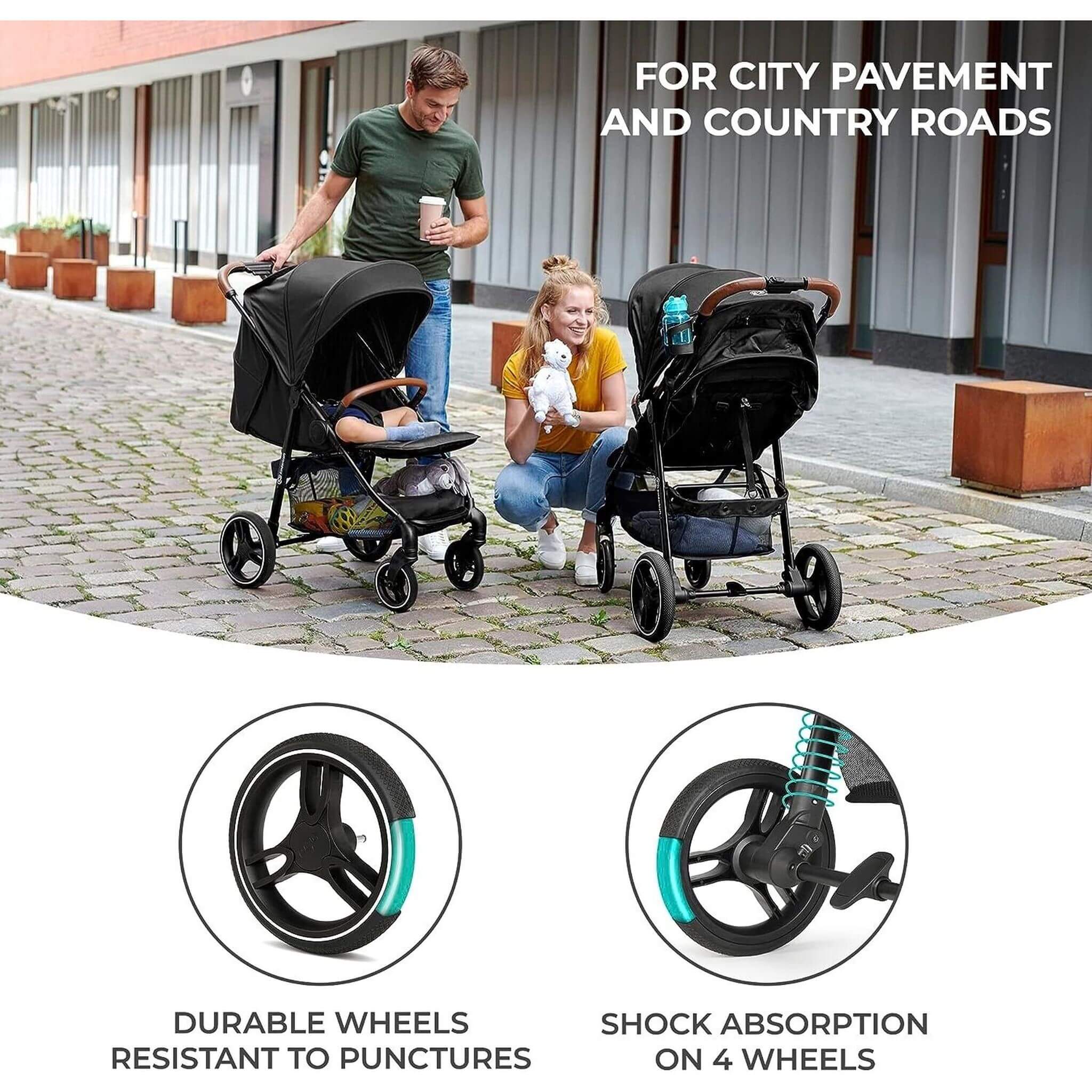 Kinderkraft Grande Plus Pushchair Pram Stroller Grey – The Tiny