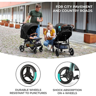 Kinderkraft Grande Plus Toddler Pushchair Pram Stroller Foldable up to 22kg Grey