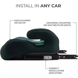 Kinderkraft I-Boost Car Seat, I-Size, 135-150cm, Baby Seat, Booster seat, Green