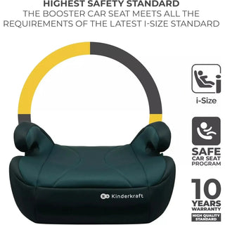 Kinderkraft I-Boost Car Seat, I-Size, 135-150cm, Baby Seat, Booster seat, Green
