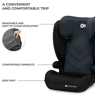 Kinderkraft I-SPARK i-Size Child Adjustable Travel Car Seat 100-150cm - Black