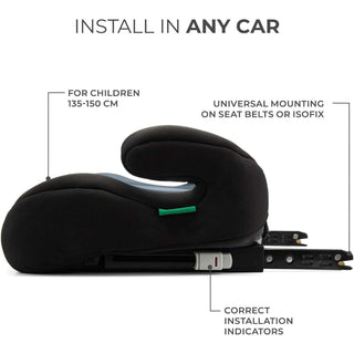 Kinderkraft I-boost Car Seat, I-size, 135-150cm, Baby Seat, Booster Seat Green