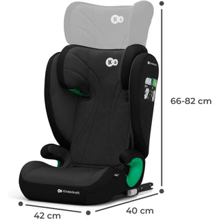 Kinderkraft Junior Fix 2 i-Size Car Booster Child Seat ISOFIX, 3-12Y Black
