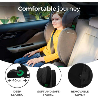 Kinderkraft Junior Fix 2 i-Size Car Booster Child Seat ISOFIX, 3-12Y Black