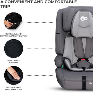 Kinderkraft Safety FIX2 I-Size Baby Booster Child Car Seat ISOFIX - Grey