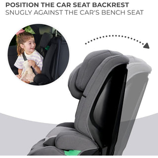 Kinderkraft Safety FIX2 I-Size Baby Booster Child Car Seat ISOFIX - Grey