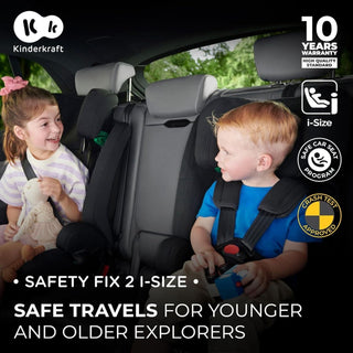 Kinderkraft Safety FIX2 I-Size Baby Booster Child Car Seat ISOFIX - Grey