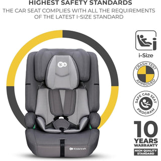 Kinderkraft Safety FIX2 I-Size Baby Booster Child Car Seat ISOFIX - Grey