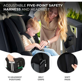 Kinderkraft Safety FIX2 I-Size Baby Booster Child Car Seat ISOFIX - Grey