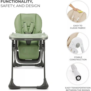 Kinderkraft Tummie, 2-in-1 Baby Hign Chair Bouncer Ergonomic Comfortable Green