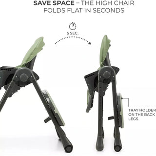 Kinderkraft Tummie, 2-in-1 Baby Hign Chair Bouncer Ergonomic Comfortable Green