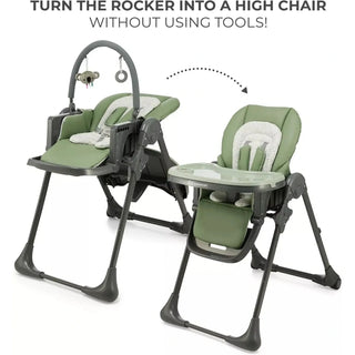 Kinderkraft Tummie, 2-in-1 Baby Hign Chair Bouncer Ergonomic Comfortable Green