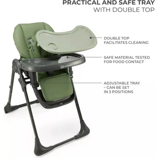 Kinderkraft Tummie, 2-in-1 Baby Hign Chair Bouncer Ergonomic Comfortable Green