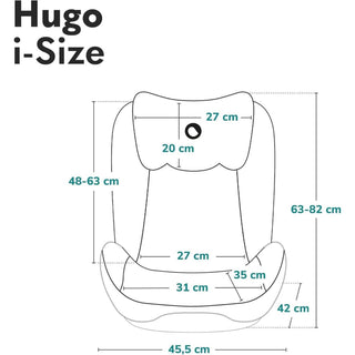 Lionelo Hugo i-Size Child Car Seat with ISOFIX-Black Grey
