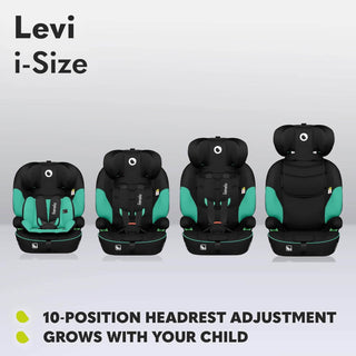 Lionelo Levi I-Size Car Seat 9-36kg Infant to 12 Years Side Protection, Green