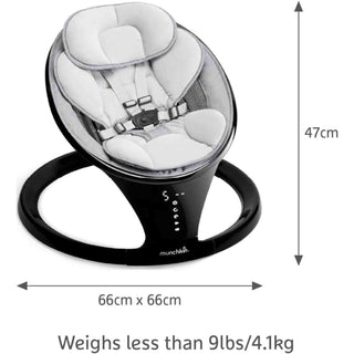 Munchkin Electric Baby Bouncer Chair Swing Rocker & Gentle Baby Bouncing Chair with Motion & Sounds - Black