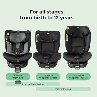 My Babiie 360 Spin Group 0+/1/2/3 i-Size Isofix Car Seat - Black Herringbone