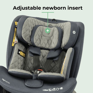 My Babiie MBCSSPINTTCH i-Size 40-150cm Top Tether Spin Car Seat Slate Blue