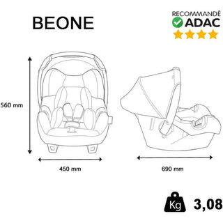 NANIA BEONE Car Seat Carrier Groupe 0+ 0-13kg Disney Mickey