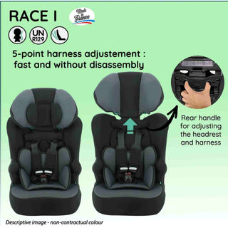 Nania Race I Car Seat I-size High Back Booster 76-140Cm Cat Skate