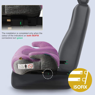 Pf.Ebro i-Size Booster Seat Toddler Car Seat Lightweight Backless Booster Purple