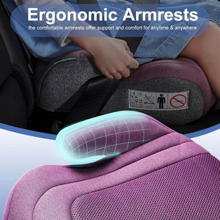 Pf.Ebro i-Size Booster Seat Toddler Car Seat Lightweight Backless Booster Purple