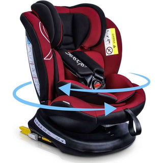 Reecle 360 Swivel ISOFIX Car Seat for Group 0+1/2/3 Red