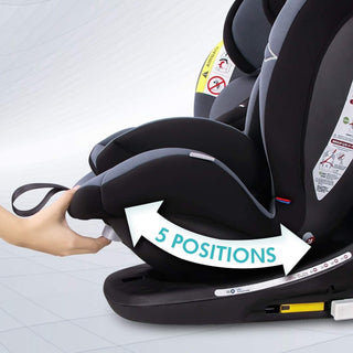 Reecle 360 Swivel ISOFIX Car Seat for Group 0+1/2/3 Grey
