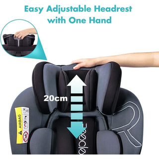 Reecle 360 Swivel ISOFIX Car Seat for Group 0+1/2/3 Grey