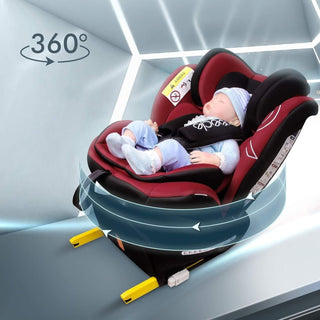 Reecle 360 Swivel ISOFIX Car Seat for Group 0+1/2/3 Red
