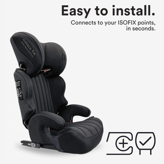 Apramo Ostara Fix High Back Booster Car Seat, Group 2/3 3–12 Years – Black Platinum