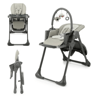 Kinderkraft Tummie, 2-in-1 Baby Hign Chair Bouncer Ergonomic Comfortable Grey