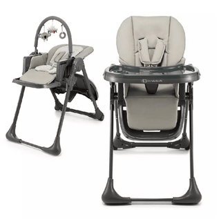 Kinderkraft Tummie, 2-in-1 Baby Hign Chair Bouncer Ergonomic Comfortable Grey